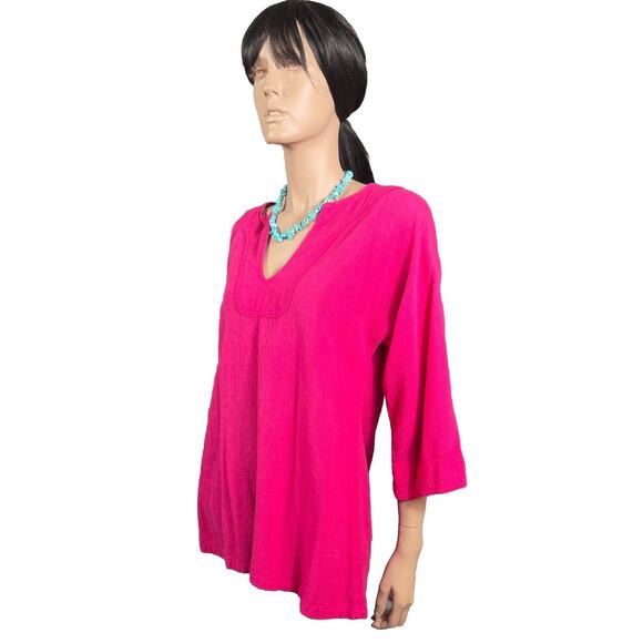New Hero Tops - New Hero Pink Native American Shirt Cotton Large